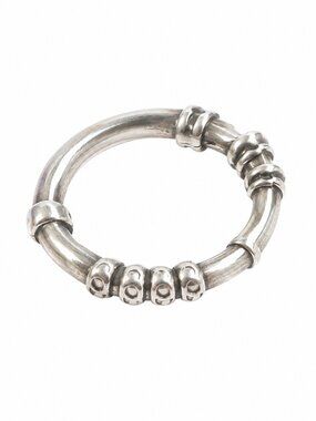 Soviet Solid Silver Hinged Bracelet Handmade USSR Vintage